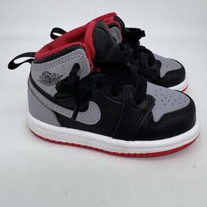Nike Air Jordan 1 Mid Size‎ Baby 5C Black Cement Grey Fire Red DQ8425-006